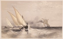 4.05 HMS Grinder 1855 Канонерка Grinder преследующая русские лодки в Азовском море 31 авг. 1855 г
