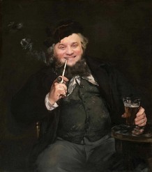 Картина Андрея Веремчука Эдуард Щербина за кружкой пива