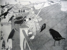 2.05 Карикатура Пернатые пациенты А.И.Куинджи на крыше своего дома автор Павел Щербов. 1900 г