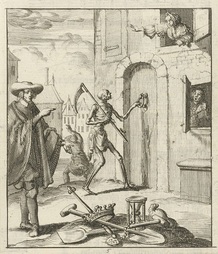 1.02 Средневековая гравюра 1687 года из серии Пляска смерти